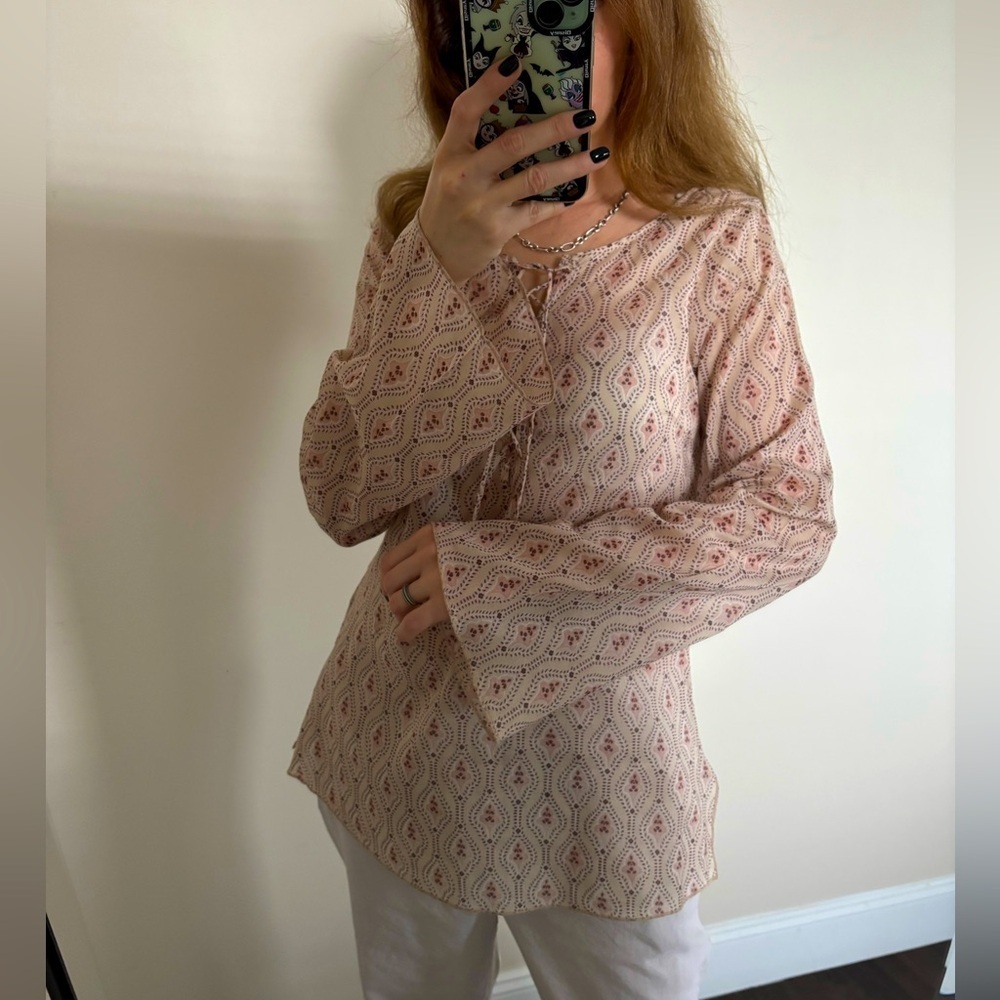 Guess Y2K cotton tunic top size M Hippie Boho